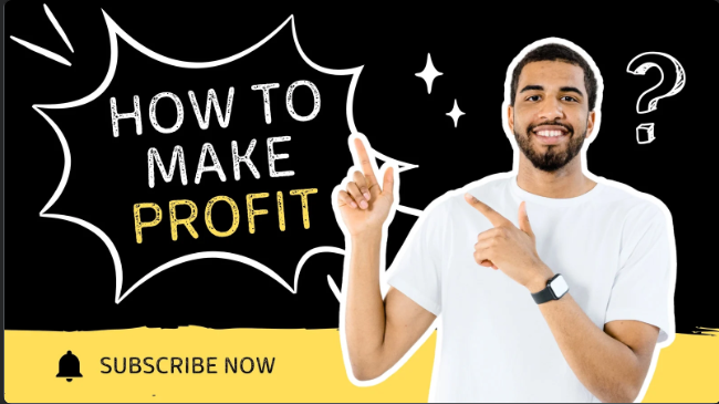 Black Yellow Doodle Playful Make Profit Tips YouTube Thumbnail